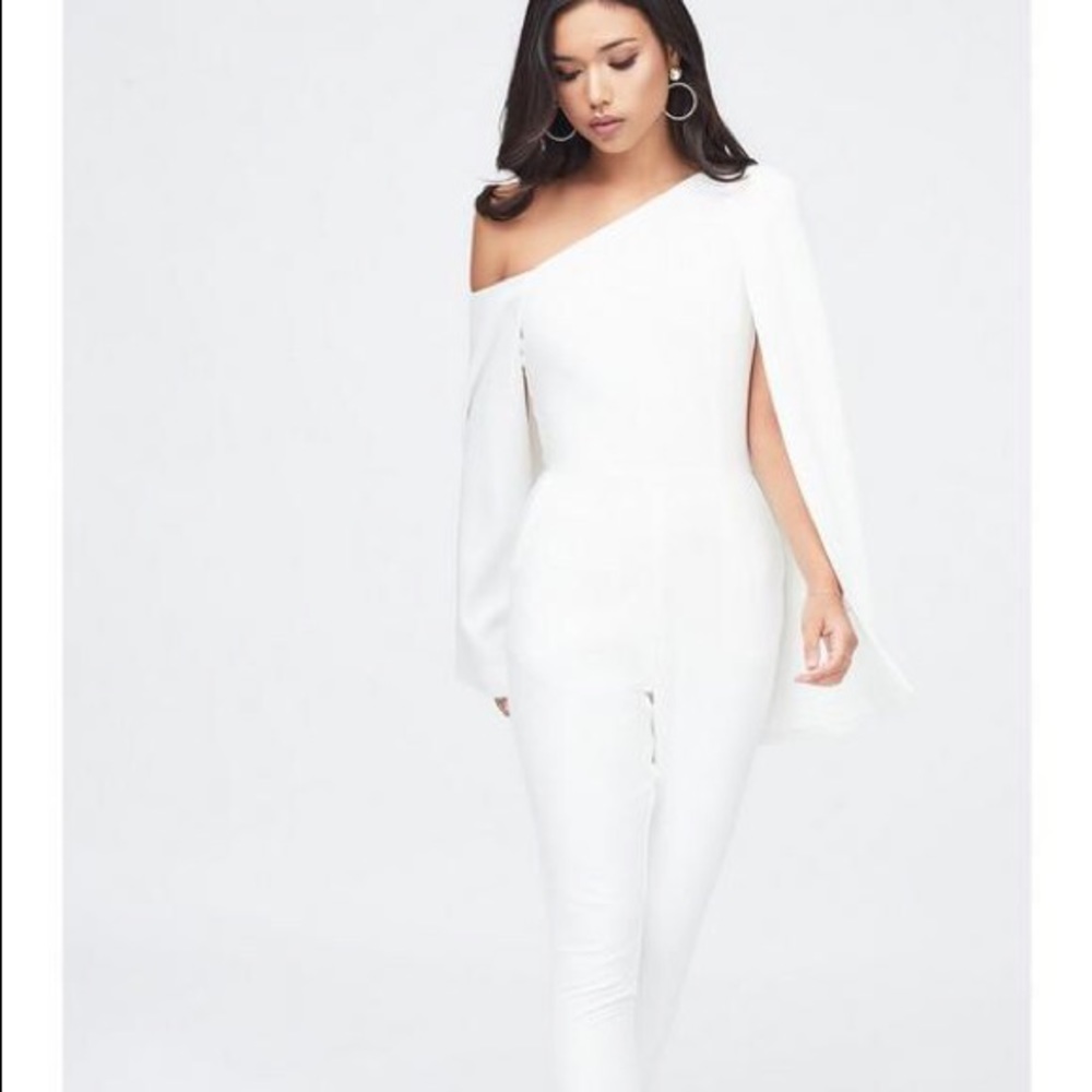 Lavish Alice One Shoulder Cape Jumpsuit